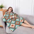 thumbnail image 5 of Oversized Wearable Blanket Hoodie,Multicolor Ethnic Geometric Pattern Sherpa Blanket Hoodie with Super Pockets,Super Warm Fuzzy Pullover for Women & Men, 5 of 6