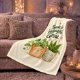 thumbnail image 6 of Thanks for helping me grow potted plants hearts cream Flannel Blanket for sofa bedroom classroom cozy lounge Home Decor teacher appreciation plant lover Gift for mentors, 6 of 9