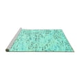thumbnail image 2 of Ahgly Company Machine Washable Indoor Square Solid Turquoise Blue Modern Area Rugs, 3' Square, 2 of 4