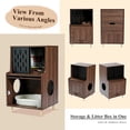 thumbnail image 4 of Cat Litter Box Enclosure Cat House Side Table with Divider Cats Furniture Cabinet Sliding Door Pet Supply Storage Room Indoor ShopWise Round, 4 of 8