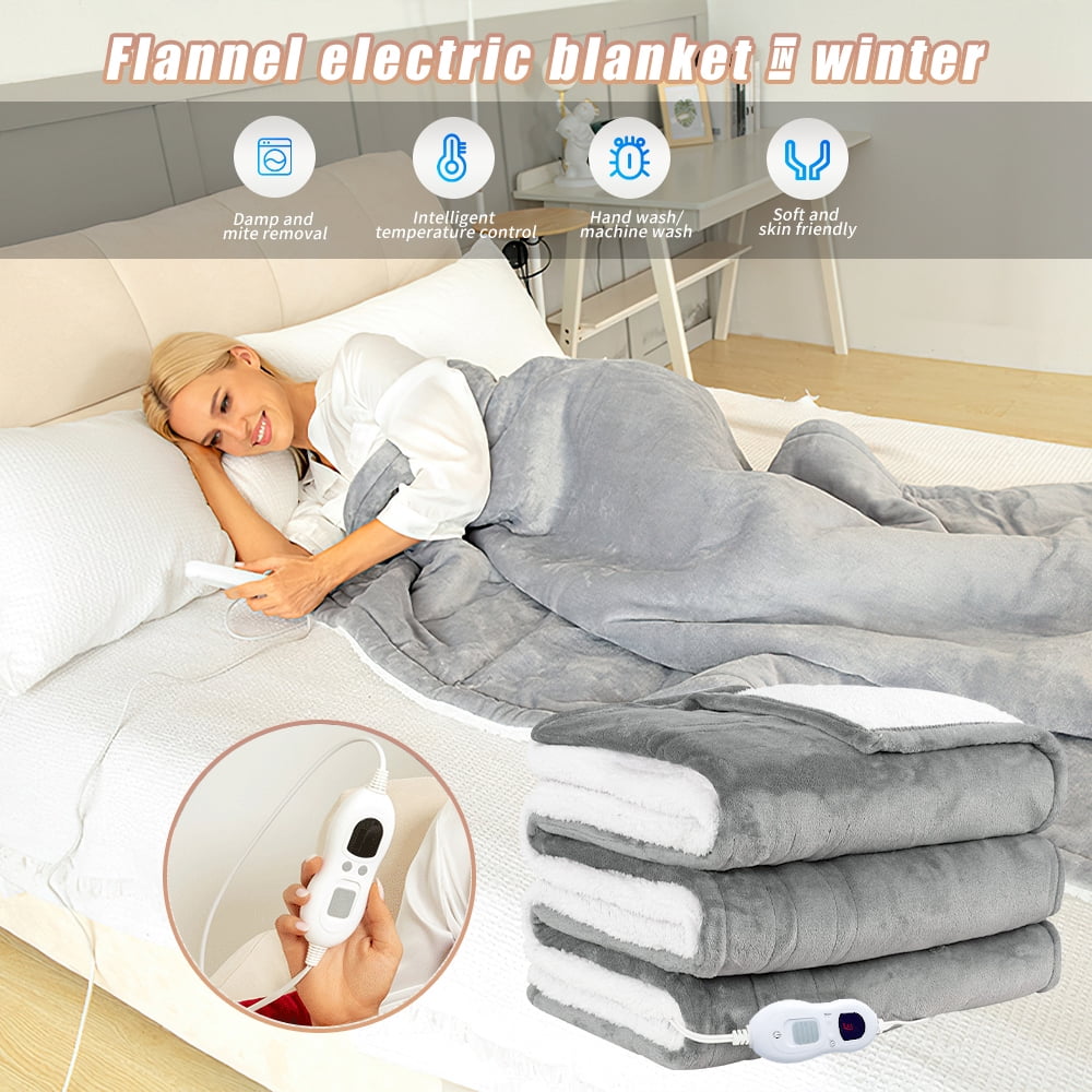 Heated Blanket, Electric Throw Blanket with 6 Heating Levels, 8 Hours