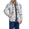 thumbnail image 2 of Wukai Butterfly Print Men's Zip-Up Hoodie,Fleece Full-Zip Hoodie for Men, Hooded Sweatshirt-Small, 2 of 5