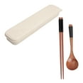thumbnail image 4 of Juego de 3 cucharas y palillos de madera, cubiertos portátiles, práctico kit de vajilla con caja para fiestas, viajes y picnics (colores surtidos)., 4 of 5