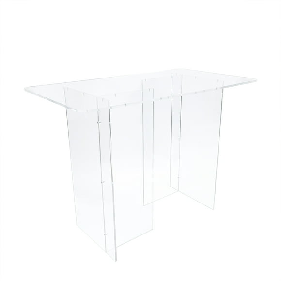 FixtureDisplays® Clear Acrylic Dinning Table, Church Communion Table, Tradeshow Display Table 42" Long X 24" Wide X 31" Tall 10033-3