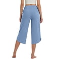 thumbnail image 5 of Kvture Capri Yoga Pants for Women Summer Split Side Sweatpants Stretch Lounge Lightweight Workout Joggers with Pockets Blue Pant L, 5 of 9