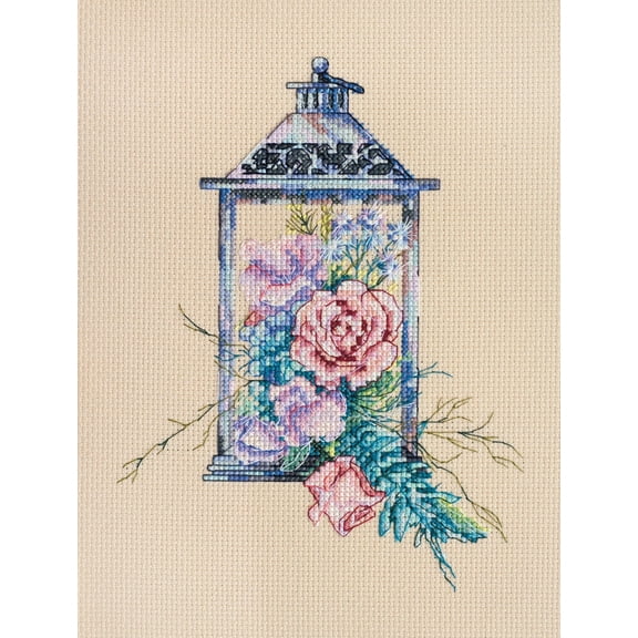 Wizardi Cross-Stitch kit - Gentle Light. Beginner Embroidery Kit for Adults. Cross-Stitch Supplies. Needle, Canvas, Scheme, Floss and Floss Organizer Kit. AH-105 Abris Art
