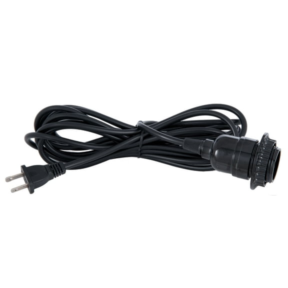 B&P Lamp® Black Color, 15' Long 18/2 Svt Cord Set With Black Uno Socket