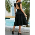 thumbnail image 5 of V Neck Lace Trim Cutout Back Dress for Women Above Knee Length, 5 of 5
