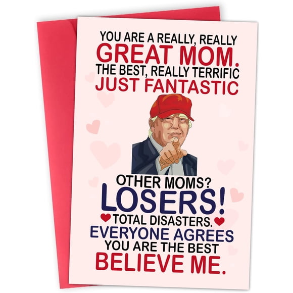 Tarjeta de felicitación BETHEGIFT divertida para mamá, hija o hijo