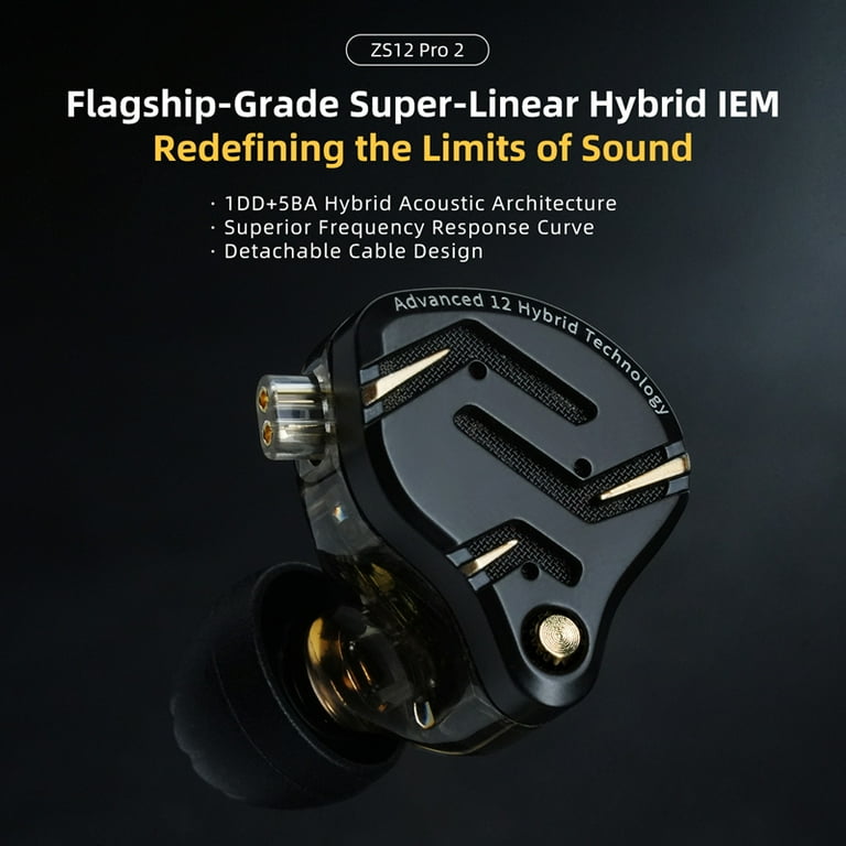 KZ ZS12 PRO 2 Wired Gaming Earbuds 1DD+5BA Hybrid Driver IEM
