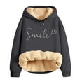 thumbnail image 5 of WEIYLL Women Outfits Sets Winter Thickened Solid Color Cardigan Hooded Jacket Pants Two Piece Grey Vacation Fall Outfits ,size XXXXXL, 5 of 8