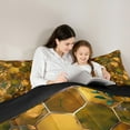 thumbnail image 4 of Manfei Marble Texture Road 7pcs Bedding Comforter Set,Modern Geometric Honeycomb Queen Bedding Sets,Orange Brown Queen Sheet Sets For Girls Kids,Super Cozy Room Decor Reversible, 4 of 8