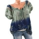thumbnail image 3 of Blusa Camisa estampada de manga corta con cuello en V Blusa suelta Mujer Top de verano, Verde oscuro, XL tholdsy AP001925-52, 3 of 7