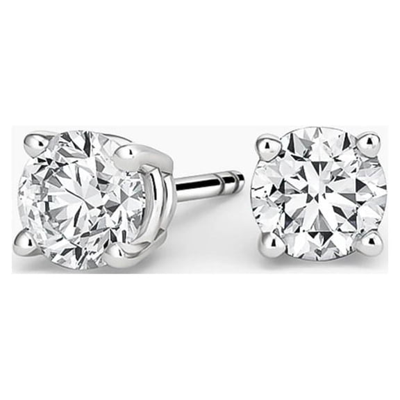 Paris Jewelry 14k White Gold 0.25 Ct Round Created Diamond Stud Earrings Unisex