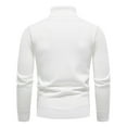 thumbnail image 6 of Men's Sweaters Ribbed Slim Fit Knitted Pullover Autumn Winter Turtleneck Solid Color Sweater Men White 4XL, 6 of 6