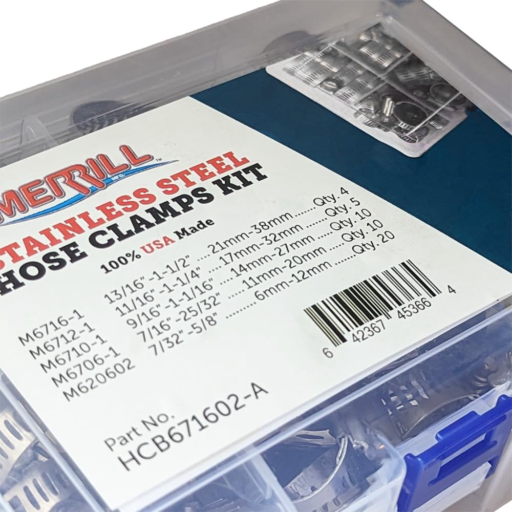 Merrill Adjustable Stainless Steel Clamps 49 Pack