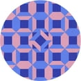 thumbnail image 1 of Ahgly Company Machine Washable Indoor Round Transitional Purple Mimosa Purple Area Rugs, 4' Round, 1 of 7