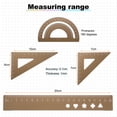 thumbnail image 2 of Uxcell 4pcs Triangular Ruler Set 20mm Aluminum Ruler Geometric Protractor Triangle Ruler Engineering Scale Gold, 2 of 6