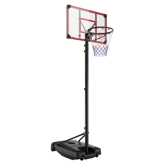 Kicctian Portable Basketball Hoop with Adjustable Height – 33" PC Backboard for Kids & Teens, 4.82-8.53ft Height Range for Backyard, Driveway, Court