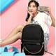 thumbnail image 3 of Bolso de escuela ocasional del estudiante de la mochila recargable USB impresa rosa negra, 3 of 5