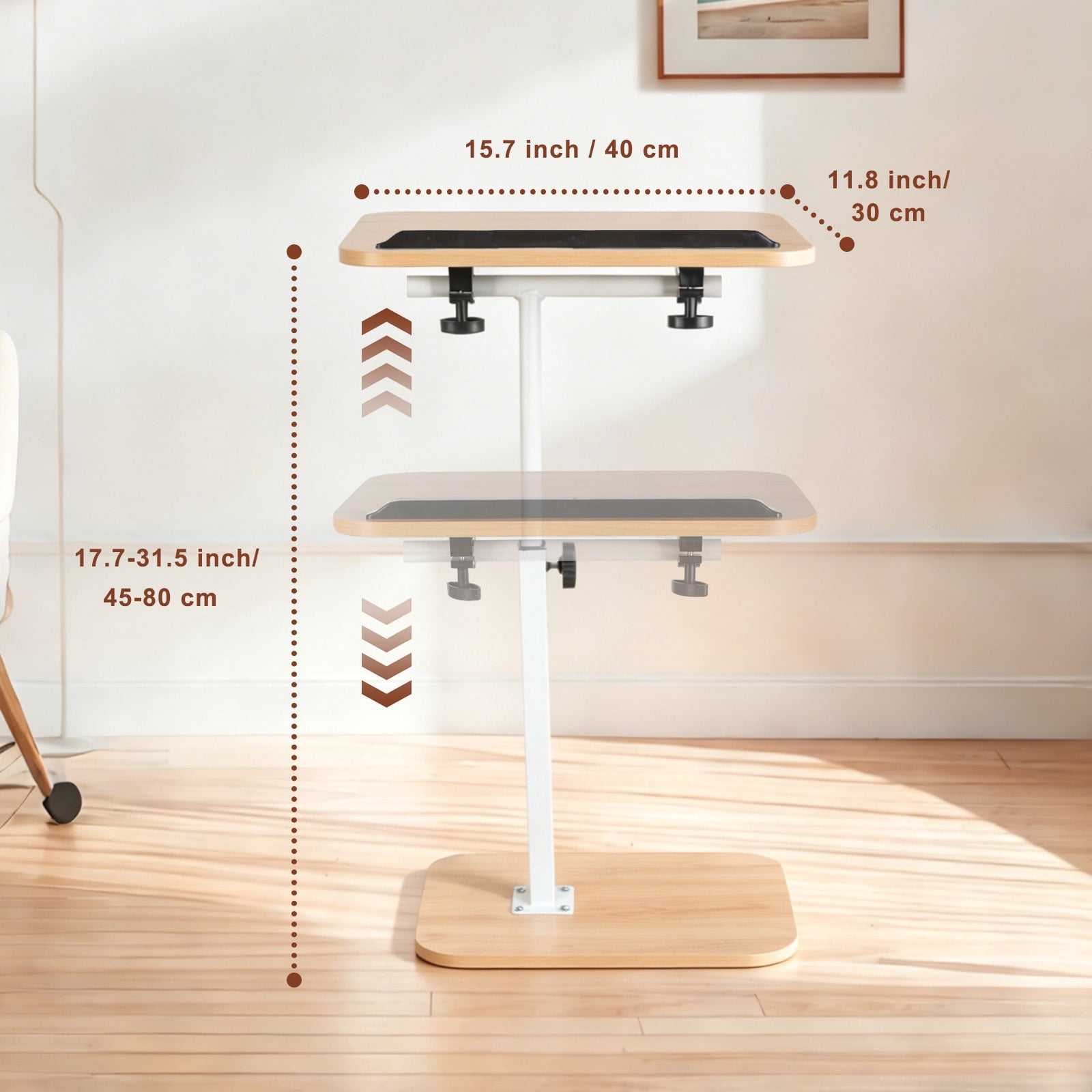 PinkSheep Small Side Table End Table Accent Table Tray Table  for Bedroom Living Room Small Spaces, Natural Color
