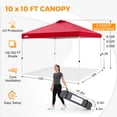 thumbnail image 3 of EAGLE PEAK 10 x 10 ft Straight Leg Pop-up Canopy w/ Easy Peak One Person Setup (100 sqft of Shade), 3 of 10