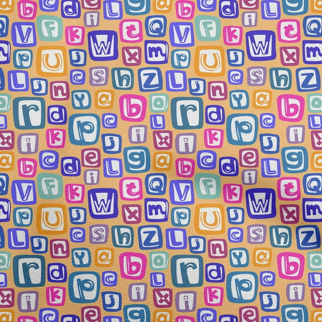 oneOone Velvet Dark Beige Fabric Kids Alphabet Sewing Craft Projects Fabric Prints By Yard 58 Inch Wide