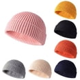 thumbnail image 2 of Babibeauty Men Women Winter Knitted Hat Beanie Skullcap Sailor Cap Cuff Brimless Retro Warm Hat, 2 of 3