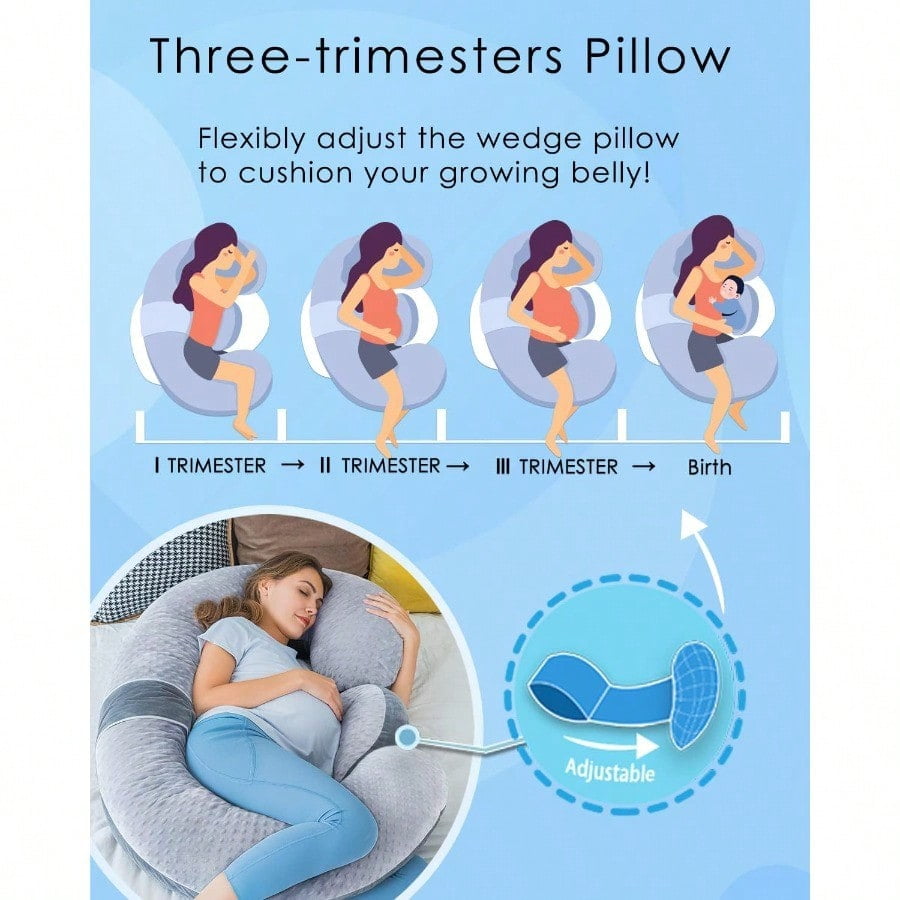 Pregnancy Pillows E Shaped Full Body Pillow For Sleeping With Pregnancy Wedge Pillow For Belly Support 60 Inch Maternity Pillow For Side Sleeper Grey Velvet