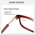 thumbnail image 4 of Office Simple Vintage Classic Reading Glasses Eye Protection Ultra Light Glasses Anti-Blue Light WINE RED STRENGTH 300, 4 of 7