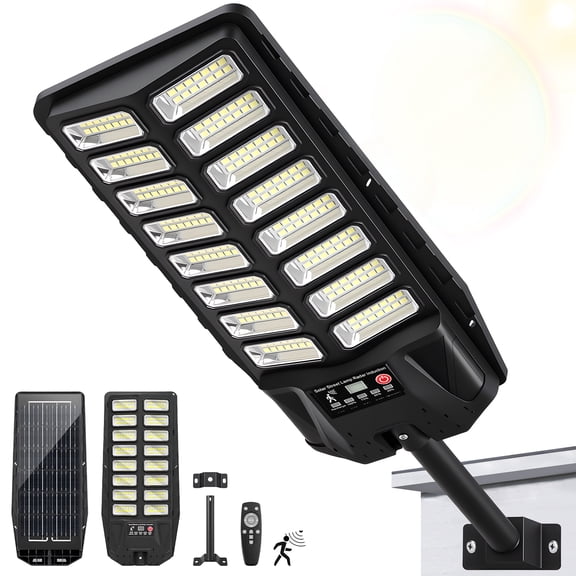 Solar Lights Outdoor Solar Power Outdoor Light Solar Street Lights Solar Flood Light Dusk to Dawn Solar Pole Barn Security Commercial Parking Lot Lights Motion Sensor Remote Control Led Lamp