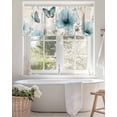 thumbnail image 3 of Blue Tulip Blossom Floral Watercolor Valances for Windows,Kitchen Valance Rod Pocket Short Curtain,Farm Plant Vintage Letter Valance Curtain Window Valances for Bedroom Living Room 60"x18", 3 of 9