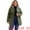 Army Green, variant on Women's Plus Parka Jacket Fleece Lined Zipper Coat Army Green 1X