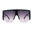 thumbnail image 4 of Womens Oversized Shield Curved Wrap Flat Top Half Rim Plastic Sunglasses Black - Purple, 4 of 8