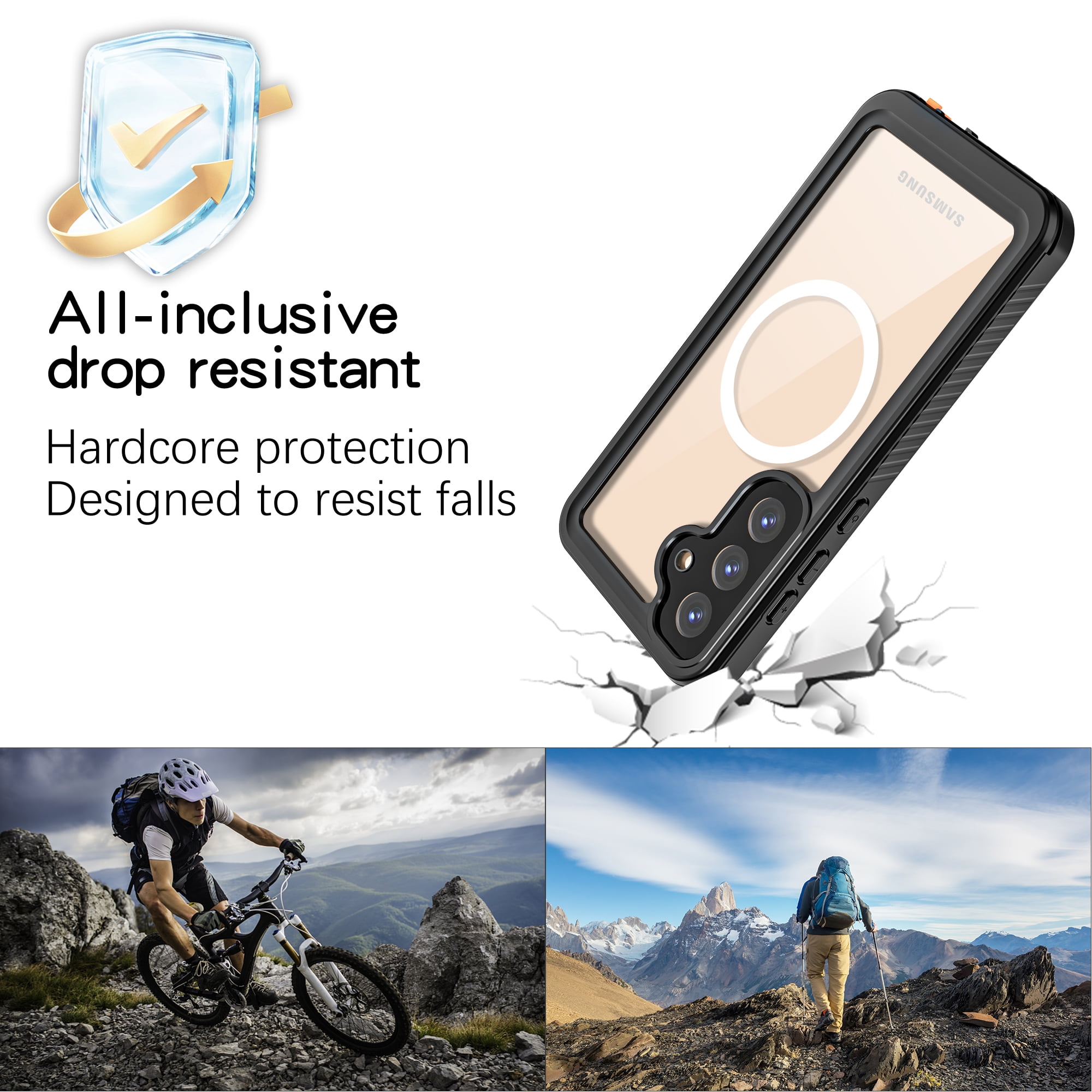 Casetego Magnetic Case for Samsung Galaxy S25 Plus,IP68 Waterproof Case,Built-in 9H Screen Protector & Camera Protector [Compatible with MagSafe] [Military Dustproof] Full Body Shockproof Phone Cover