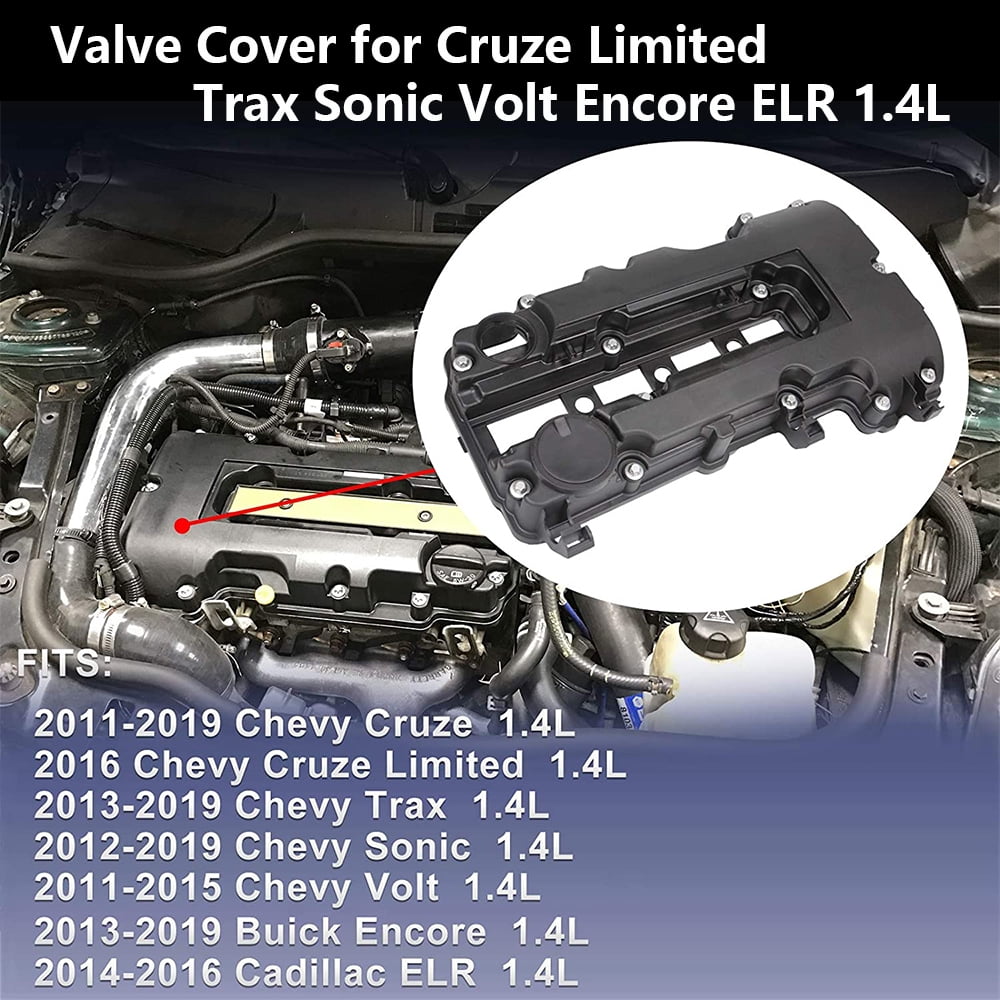 Engine Valve Cover with Gasket Compatible with 2011-2019 Chevy Cruze 1.4L Trax Sonic Volt Buick Encore Cadillac ELR Replace 25198874 55573746