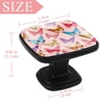 thumbnail image 4 of 4 Pcs Square Cabinet Handle Cupboard Knob Drawer Pulls Handle Red Purple Butterflies Drawer Knobs with Screws Furniture Decoration, 4 of 7