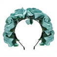 thumbnail image 1 of Granjero Gordo Corona de flores mexicanas Tocado del Día de los Muertos Diadema floral bohemia hawaiana Azul claro, 1 of 5