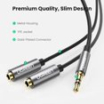 thumbnail image 3 of Cable Audio Ugreen Splitter Auxiliar 3.5mm Macho A 2 Hembras 20cm, 3 of 8