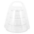 thumbnail image 1 of SHINYPASING 1 Set Macaron Display Stand with Lid Transparent PET Storage Multi-tier Structure for Desserts and Cookies, 1 of 8