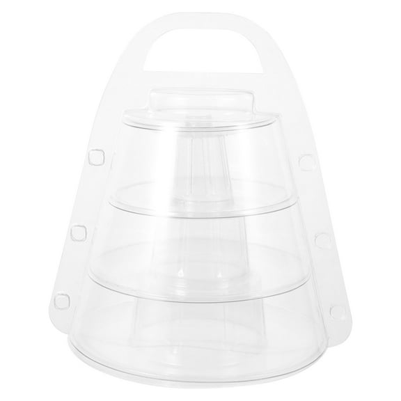 Raindrops  Reusable Macaron Tower Cake Display Stand with Cover Transparent