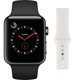 Apple Watch Series 3 42mm Smartwatch (GPS + Cellular, Space Black Stainless Steel Case, Black Sport Band + White Sport Band) (Non-Retail Packaging) - image 1 of 1