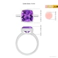thumbnail image 6 of ANGARA Natural Bezel-Set Solitaire Cushion 3.65 ct Amethyst Ring in 14K White Gold for Women (Size-10mm) | February Birthstone, Birthday, Anniversary, Jewelry Gift for Women | Natural Amethyst Ring, 6 of 10