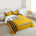 thumbnail image 3 of American Football Theme Bedding Comforter Sets Yellow Black Stripes Stars Bedding Twin, American Football City Comforter Set for Youth Teens Football Gifts for Sports Lovers (Pittsburgh), 3 of 7