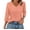 Pink, variant on Women's 3/4 Sleeve V-Neck Tunic Top - Loose Fit Casual Blouse, Breathable Basic Shirt for Work & Everyday Wear (S-XXL, 6 Colors) (Pink | XL)