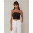 thumbnail image 3 of Strapless Ruffle Drape Crop Top, 3 of 7