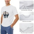thumbnail image 6 of Hanmun Rhino Tees for Men Floral Print animal costume T Shirts Casual Loose Fit Cotton Tops, 6 of 9