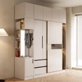 thumbnail image 3 of Luxurious cream style sliding door wardrobe household bedroom modern simple locker sliding door wardrobe My Lux Decor Round, 3 of 9