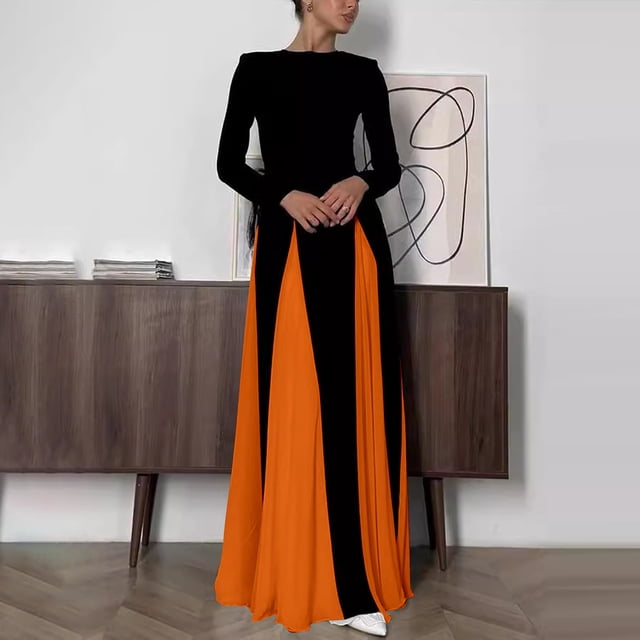 WILLBEST Vestidos Floreados Para Mujer 2025 Vestido Belleza Ajustado De Manga Larga Con Cuello Redondo Y Tirantes Anchos