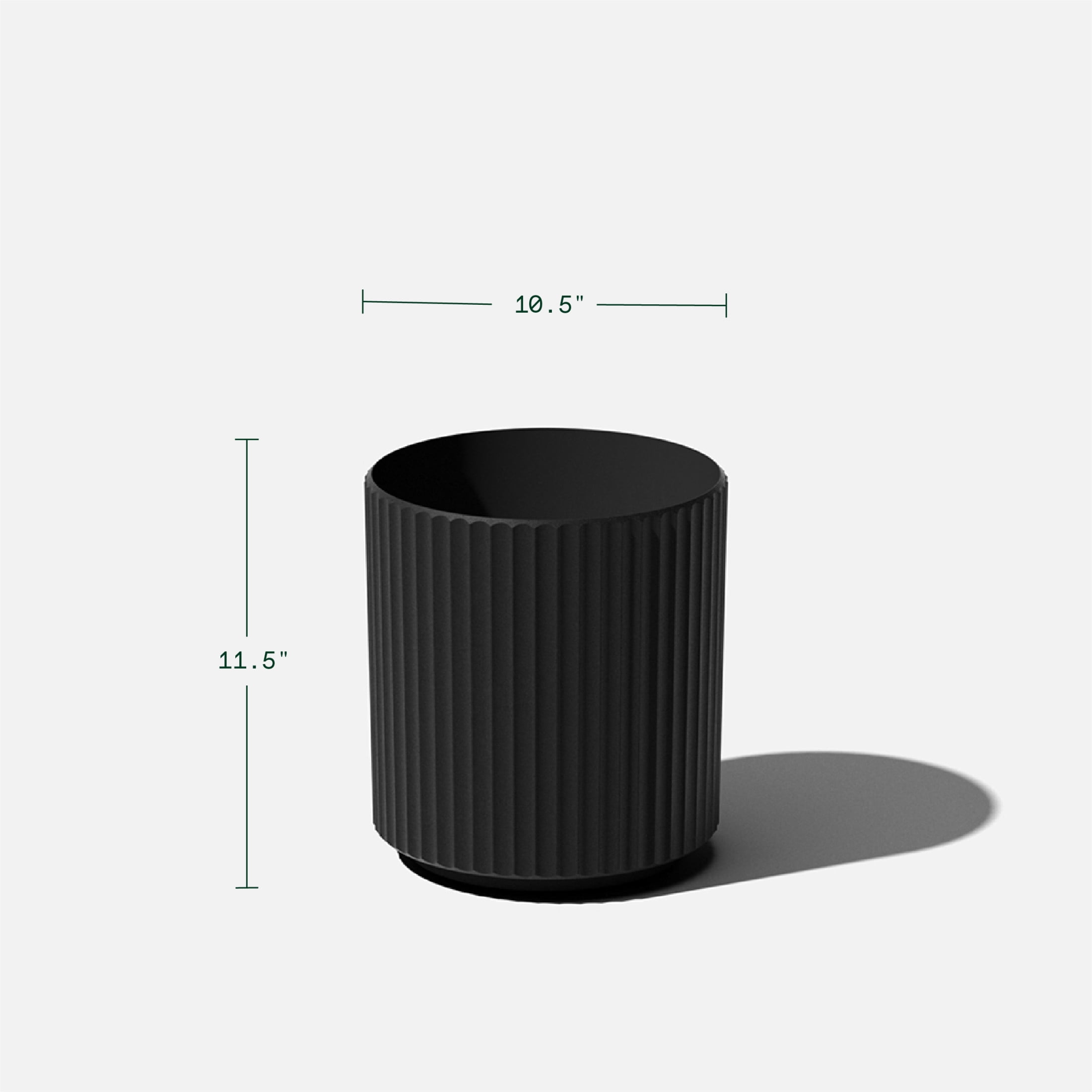 Veradek Demi Series  12" Plastic-Stone Planter - Black
